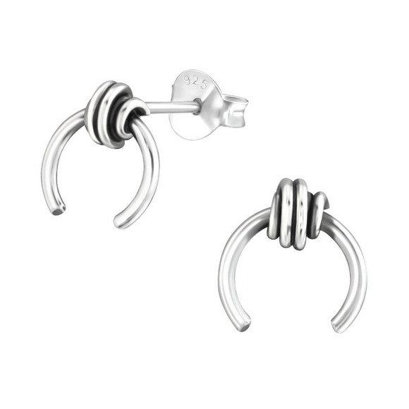 Sterling Silver Knot Simple Stud Earrings - Picture 1 of 8
